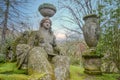 Giant Persephone, statue in famous park of the monsters in Bomarzo Italy